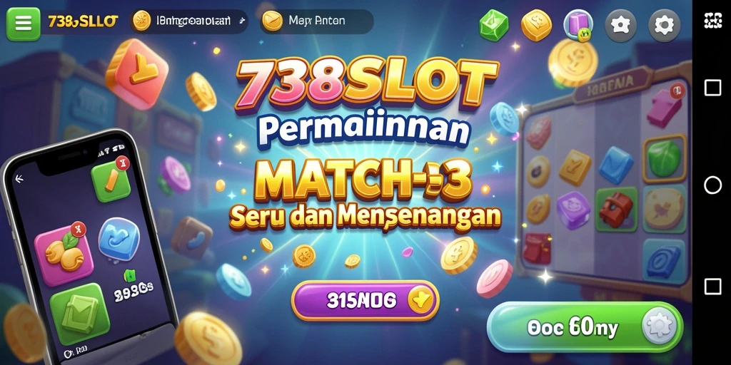 Screenshot gameplay 738SLOT yang menunjukkan aksi Match-3 seru.