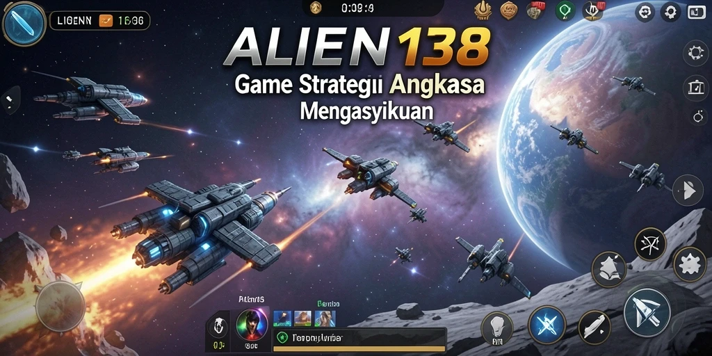 Tampilan gameplay menarik dari ALIEN138 yang menunjukkan pertempuran luar angkasa.