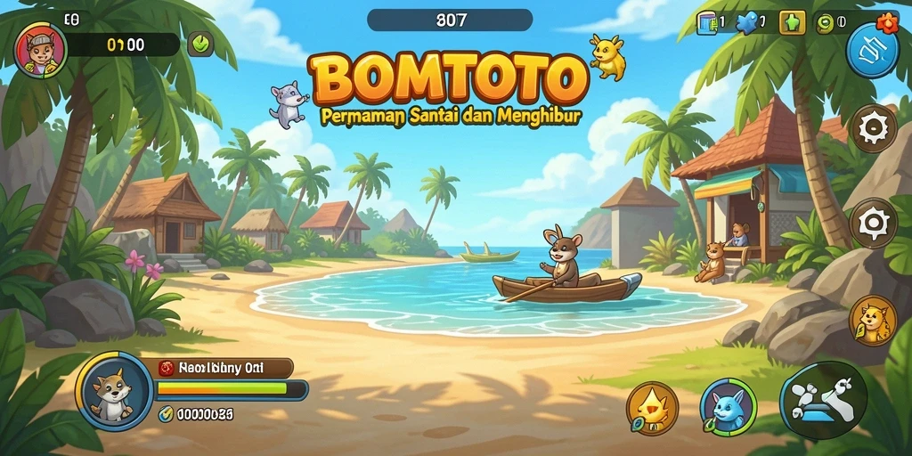 Screenshot gameplay BOMTOTO yang penuh warna dan menghibur.