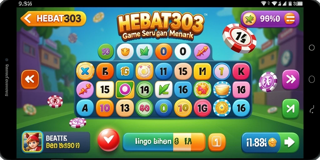 Tampilan seru gameplay Bingo di HEBAT303 dengan berbagai tema menarik.