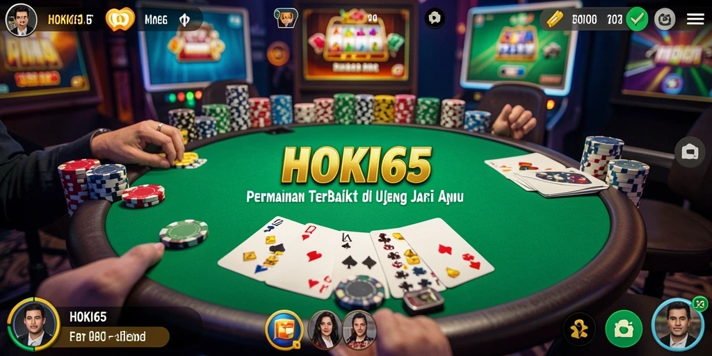 Screenshot gameplay HOKI65 menampilkan aksi seru permainan Poker.
