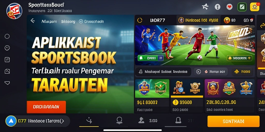 Tampilan screenshot IDR77 menunjukkan antarmuka aplikasi Sportsbook yang menarik.