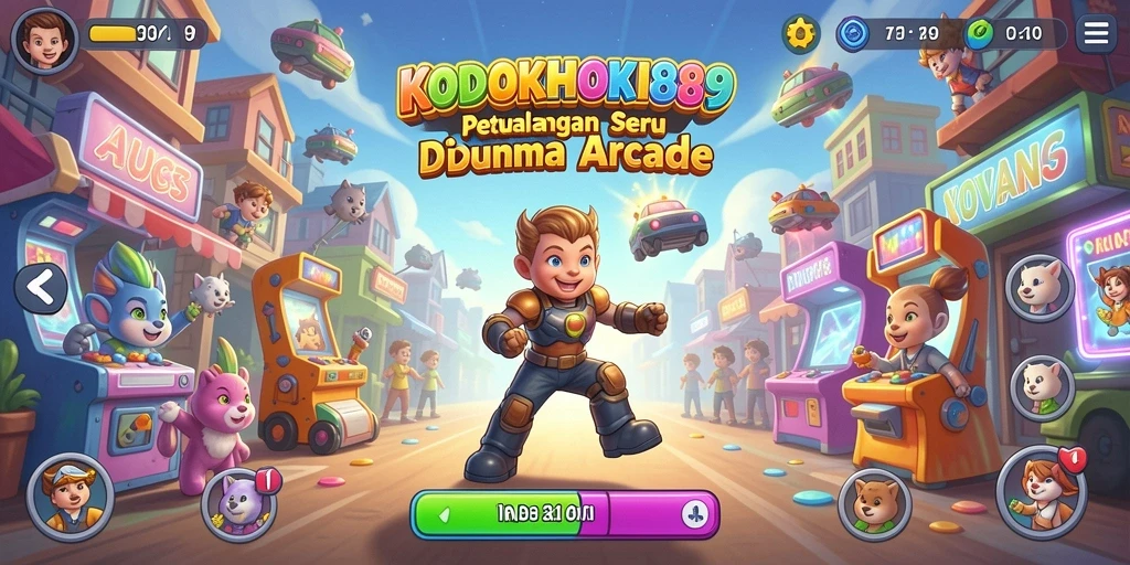 Tampilan gameplay seru KODOKHOKI889 di dunia Arcade.