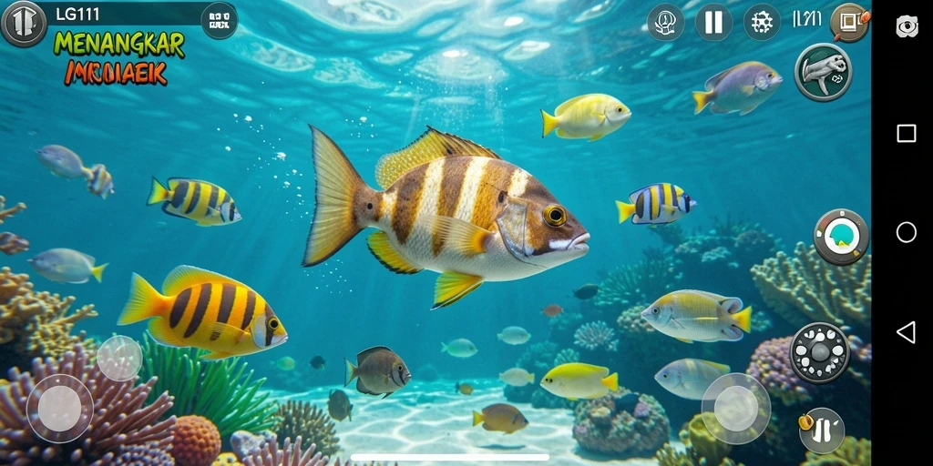 Tangkapan layar menunjukkan gameplay Fishing yang seru di LG111.