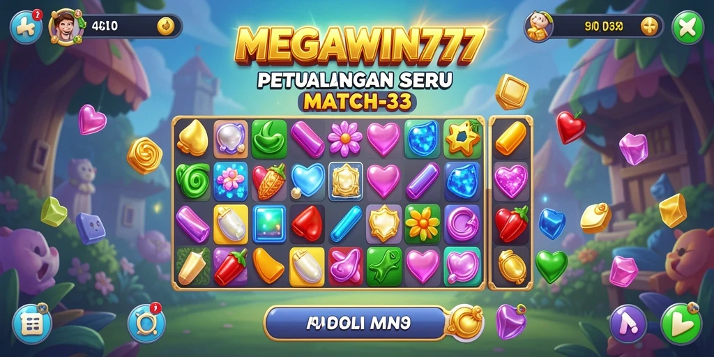 Tampilan gameplay MEGAWIN777 yang menyenangkan dan penuh warna.