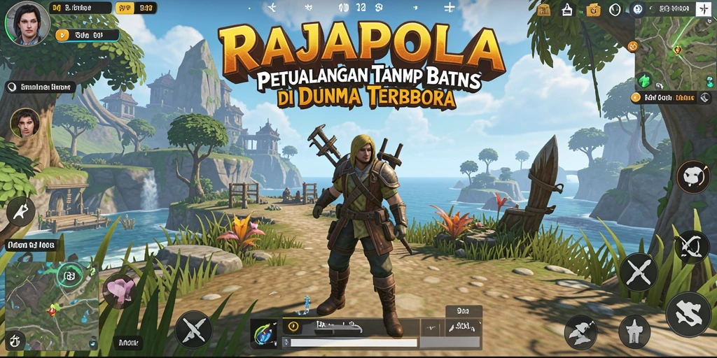 Screenshot gameplay RAJAPOLA yang menunjukkan eksplorasi dunia terbuka.