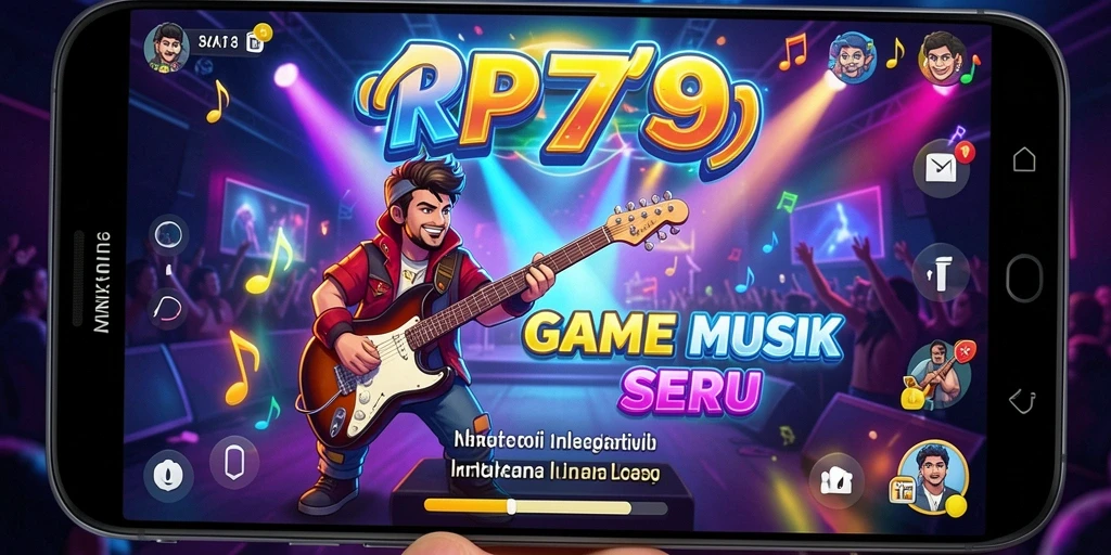 Tangkapan layar utama RP79 menampilkan gameplay musik yang imersif.