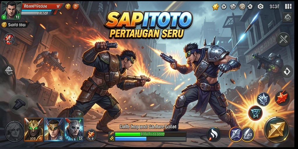 Screenshot SAPITOTO menampilkan aksi pertarungan yang intens dan dinamis.