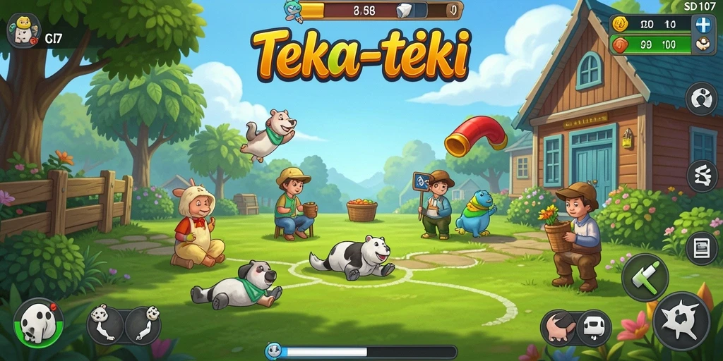 Screenshot gameplay SD107 dengan berbagai teka-teki menarik.