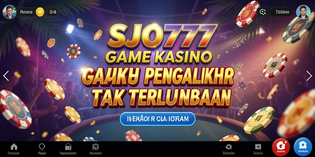 Tampilan gameplay SJO777 dengan berbagai permainan kasino seru.