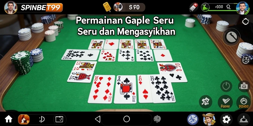 Tampilan gameplay seru dalam SPINBET99 saat bermain Gaple.