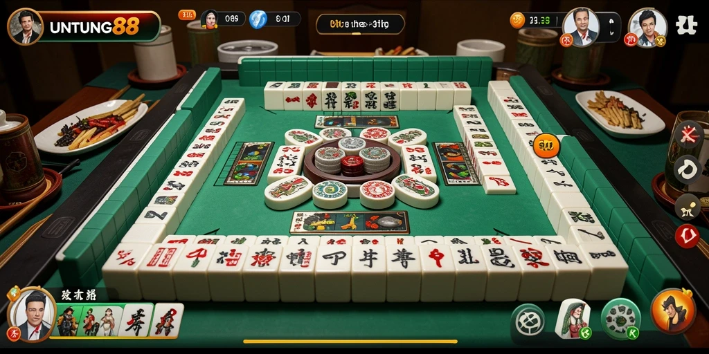 Tampilan gameplay UNTUNG88 dengan antarmuka Mahjong yang menarik.