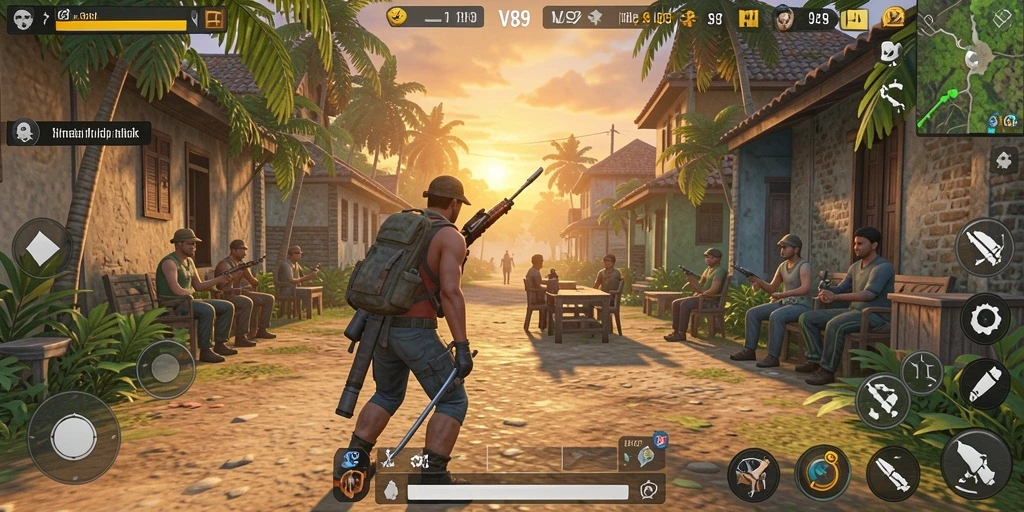Tampilan screenshot V89 menunjukkan gameplay simulasi yang interaktif dan menarik.