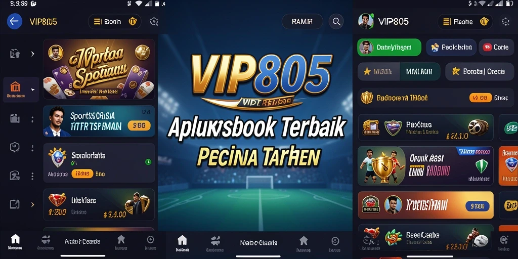 Tampilan gameplay <strong>VIP805</strong> yang menampilkan berbagai jenis taruhan olahraga.